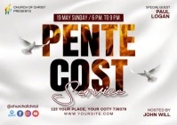 Pentecost Sunday service Postcard template
