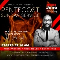 Pentecost sunday service Publicação no Instagram template