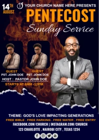 pentecost sunday service A6 template