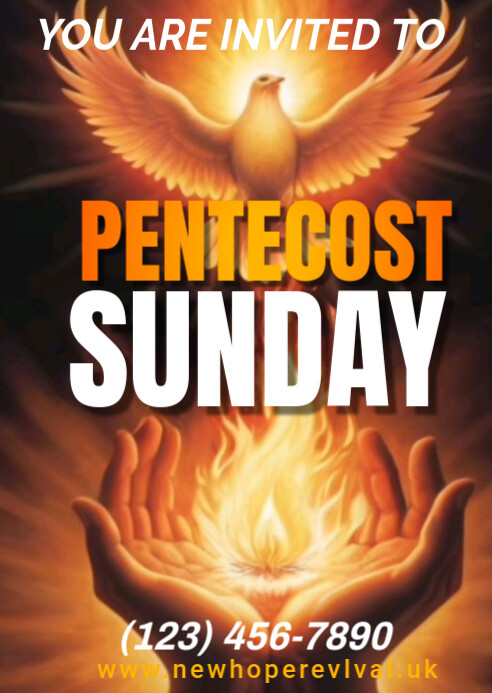 pentecost sunday service A6 template