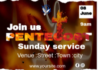 Cokelat Pentecost Sunday service Postcard Template