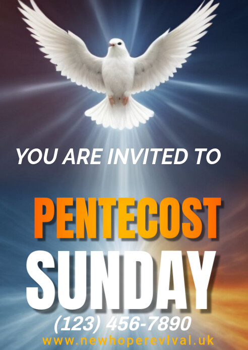 pentecost sunday service Template | PosterMyWall