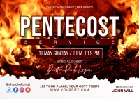 Pentecost Sunday service Postcard template
