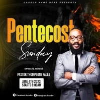 Pentecost Sunday service flyer Post Instagram template