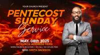 Pentecost Sunday service flyer template Digital Display (16:9)