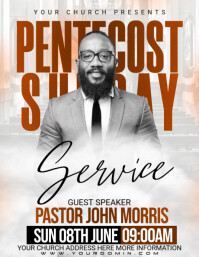 Pentecost Sunday service flyer template
