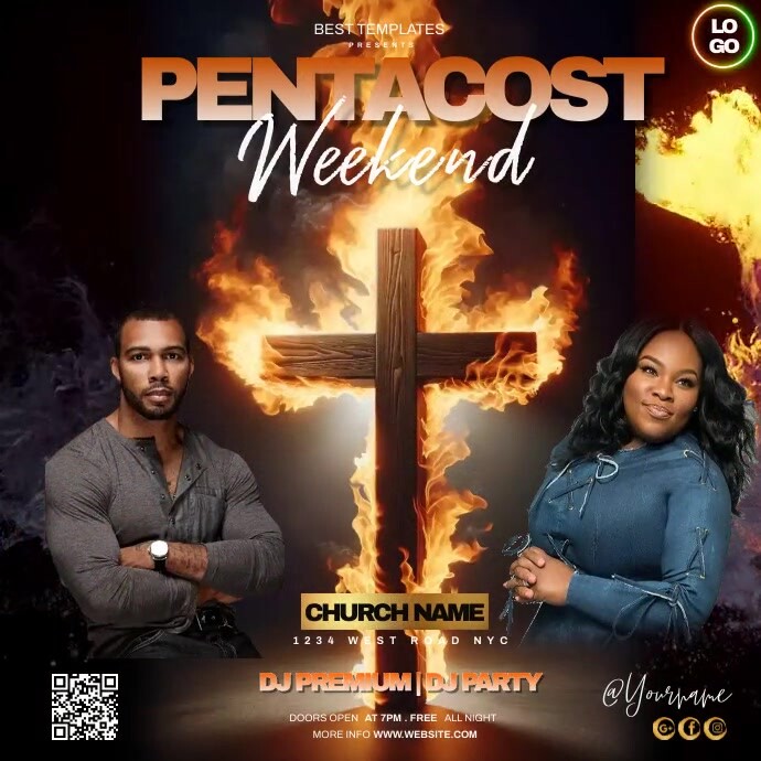 Weekend Service pentecost sunday weekend service template | PosterMyWall