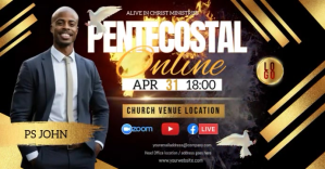 pentecost sunday weekend service template Portada de evento de Facebook