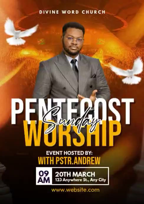 Pentecost Worship Template | PosterMyWall
