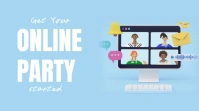 People having Party Online Template Pos Twitter