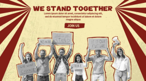 People Rights Protest Digital na Display (16:9) template