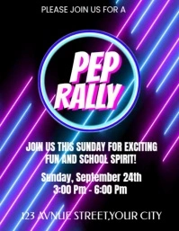 Pep rally design flyer Volante (Carta US) template