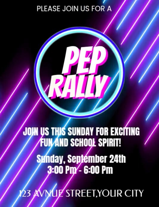Pep rally design flyer Template | PosterMyWall