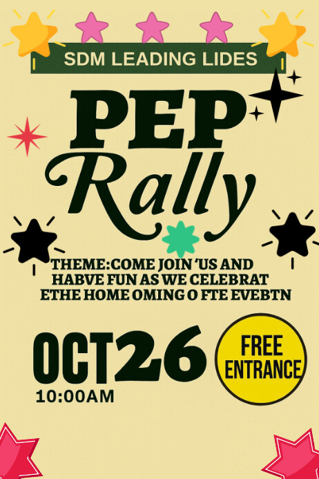 Plantilla de PEP RALLY POSTER | PosterMyWall