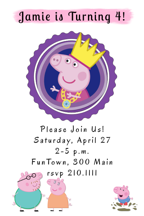 Peppa's Invite Poster template