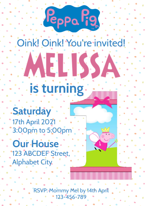 Peppa Pig Birthday Invitation Template | PosterMyWall