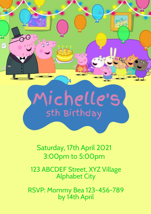 Modele Une Invitation D Anniversaire Peppa Pig Postermywall Modele Une Invitation D Anniversaire Peppa Pig Postermywall