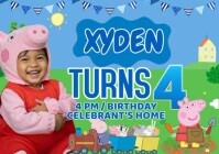 Peppa Pig Birthday Tarpaulin A4 template