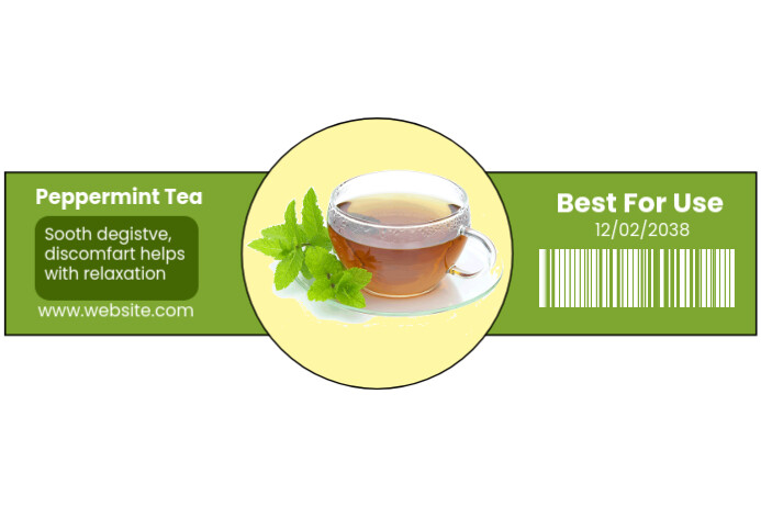 Peppermint tea label, green tea label Template | PosterMyWall