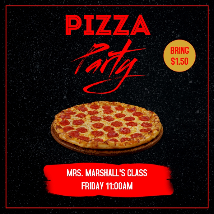 Pepperoni Pizza Party Flyer Vorlage Vorlage Postermywall