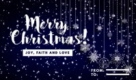 Perfect Blue Merry Christmas Video Card Etiqueta template