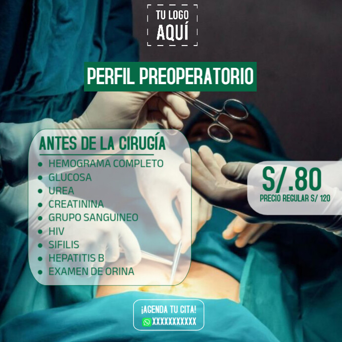 Perfil preoperatorio Instagram Post template