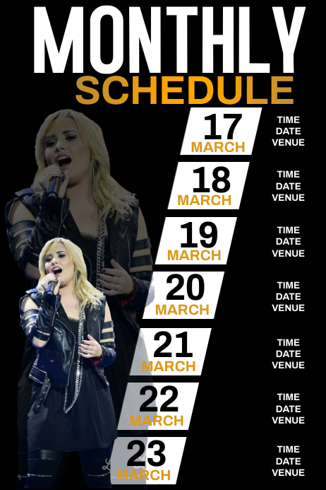 PERFORMANCE SCHEDULE POSTER TEMPLATE | PosterMyWall