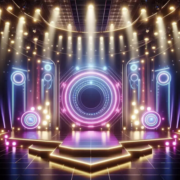 Performance stage lighting background Instagram Post template