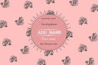 Perfume Label with pink minimalist background template