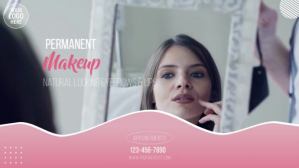Permanent Makeup Beauty Salon Video Ad งานแสดงผลงานแบบดิจิทัล (16:9) template
