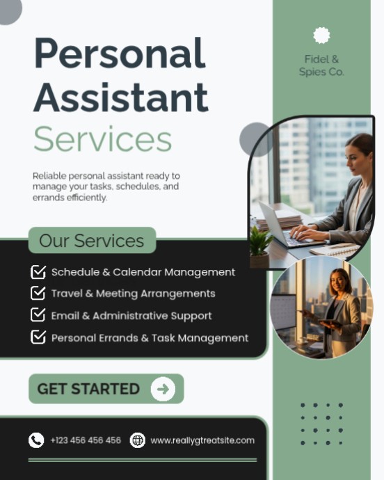 Personal Assistant Services Poster Template | PosterMyWall