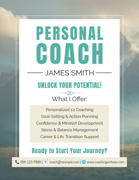 Plantilla de Personal Coach Coaching Flyer Poster Ad Template Design ...