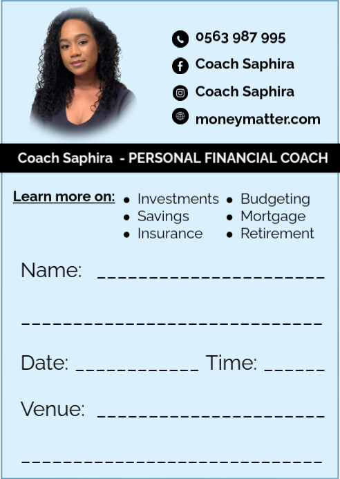 PERSONAL COACHING CARD A6 template