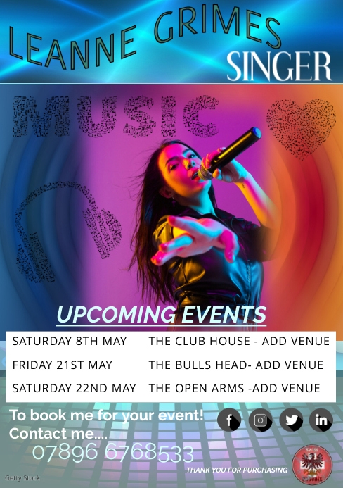 Personal Promotion Singer Ad Flyer Template | PosterMyWall