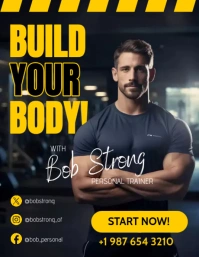 Personal trainer flyer template Pamflet (VSA Brief)