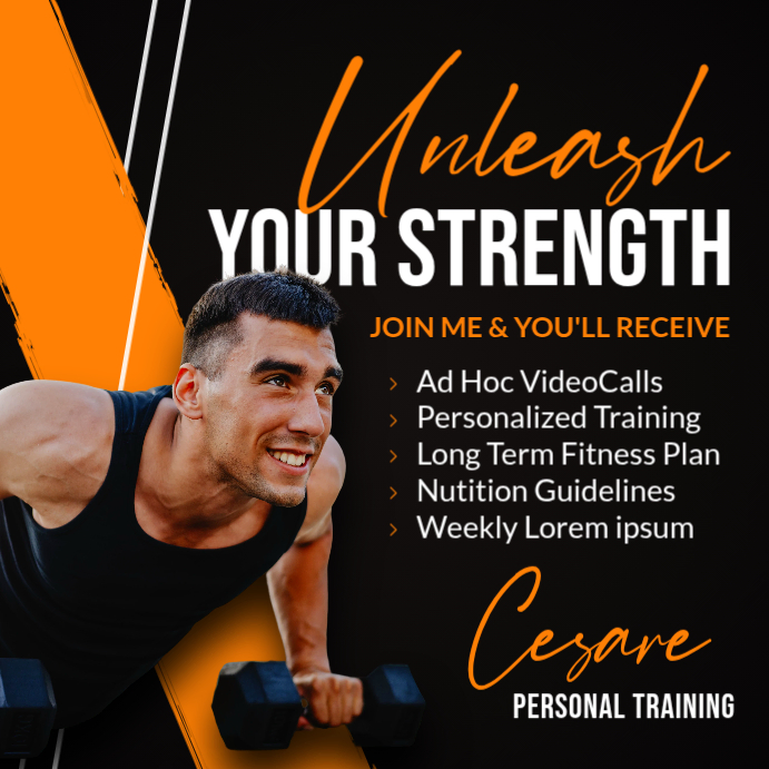 Personal Trainer Instagram Post Template – Fitness Coaching & Personal ...
