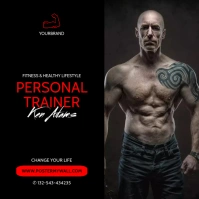 Personal Trainer Promote ad for instagram template