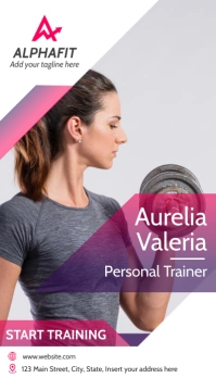 personal trainer vertical business card template