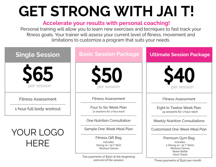 Personal Training Prices Template PosterMyWall