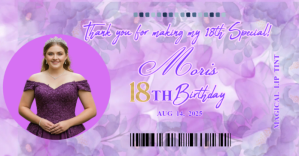 Personalized "Magical Lip Tint" Birthday Label ภาพที่แชร์บน Facebook template