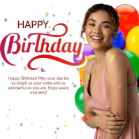 Personalized Birthday Celebration Instagram Post Video with pictures template