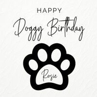 Hvid Dog Birthday Celebration Instagram-opslag Template