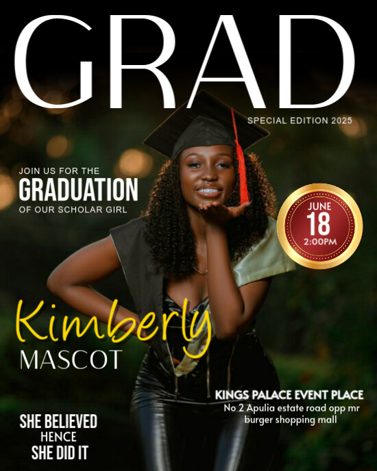 Copy of Personalized elegant graduation magazine invitation flyer ...