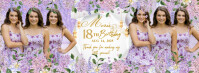 Personalized Floral Birthday Banner Couverture Facebook template