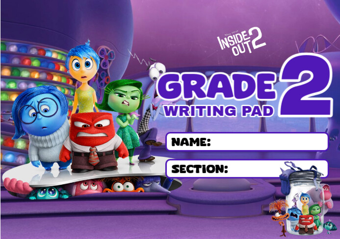 Personalized Grade 2 Writing Pad Cover Template PosterMyWall personalized-grade-2-writing-pad-cover-template-postermywall