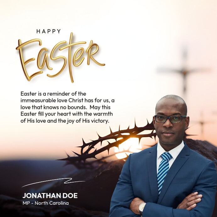 Personalized Happy Easter poster Publicação no Instagram template