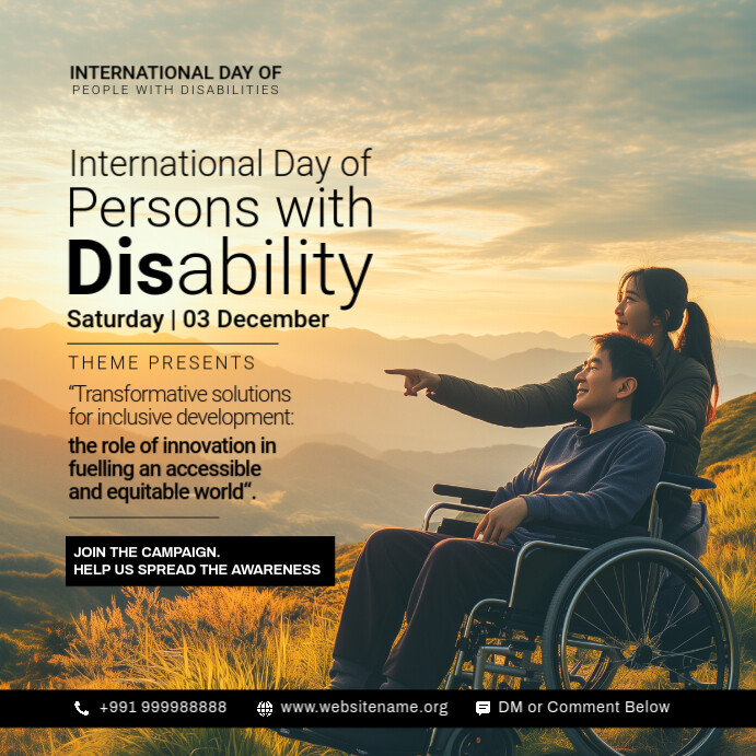 Persons With Disability Day Post Template | PosterMyWall