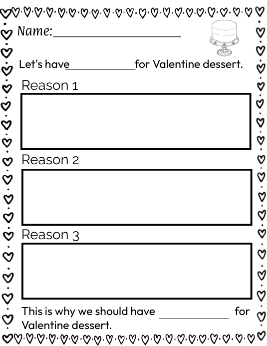 Persuasive Writing Reason Sheet Template | PosterMyWall