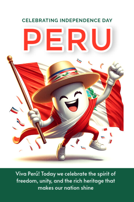 Peru independence day Cartaz template