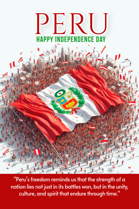 Peru independence day Plakkaat template